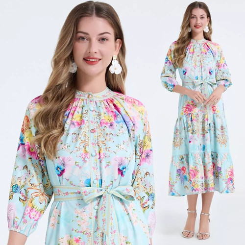 Abito elegante stampato - abito,
