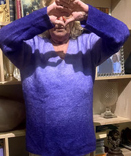 MAGLIA  tg 50 BARONI -  mohair lana lilla/viola - SOFFICE MORBIDA Grande Vest