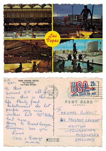Postcard mgm grand - hotel, las