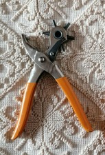 PINZA per punzonatura punzonatrice vintage fori pelle cinture mm 2 - 4,5 rotante