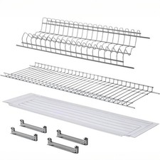 Rocard ® – Scolapiatti 76 cm in Acciaio Cromato con Vaschetta Raccogli Gocce – P