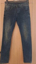 jeans philipp plein W30 skinny blu verde lavaggio acido interno gamba 31
