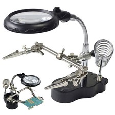 SUPPORTO TERZA MANO PINZE RIPARAZIONI DI PRECISIONE SALDATURE CON 2 LED