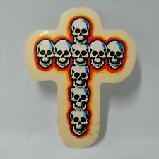 ✅ Adesivo Croce Teschio Sticker Vintage Anni 80 ROCK MUSIC LABEL 