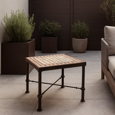 Tavolino quadrato con piano in