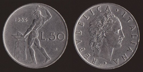 Lire 1954 vulcano italia - 50,