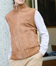 Gilet in pelle scamosciata