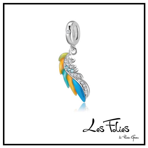 Charm piuma pappagallo - piuma,