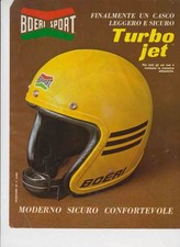 advertising Pubblicità CASCO MOTO BOERI SPORT TURBO JET  1976 VINTAGE HELMET