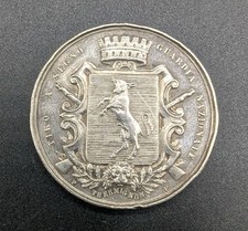 Piero Thermignon RARA MEDAGLIA 1870 Tiro A Segno Guardia Nazionale 