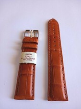 CINTURINO PELLE DI VERO ALLIGATORE IMBOTTITO OPACO  DA 20 / 18 mm. MARRONE GOLD