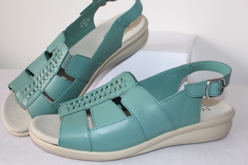 Sandali pelle verde acqua - pelle,