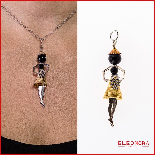 Collana bambolina argento - collana,
