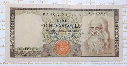 50000 lire leonardo vinci - 50000,