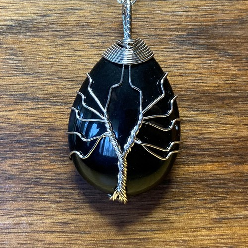 Collana ciondolo agata nera - agata,