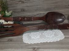 ANNI 60 POSATE DA PARETE LEGNO LUNGH CM 56 X TAVERNETTA OSTERIA ARREDAMENTO 