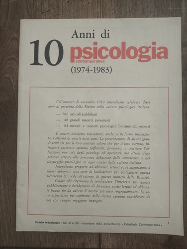 Dieci anni psicologia - anni, di