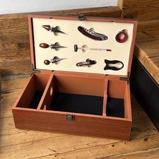 Set vino sommelier scatola legno cavatappi vino termometro ecc set 8 pezzi