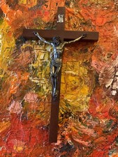 Crocifisso In Legno E Bronzo