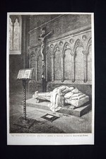 La Tomba di Gastone De-Foix: quadro di Saverio Altamura Incisione del 1876