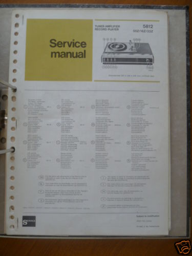 Service manual philips 5812 - service,