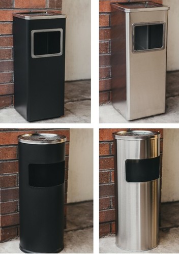 Metal litter rubbish bin - metal,