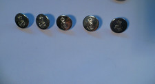 5 BOTTONI VINTAGE GILET PANCIOTTO STEMMA COLOR ARGENTO LUCIDO DIAMET 1,8 CM