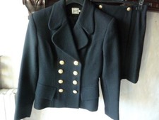 TAILLEUR RAGAZZA NERO - GONNA MINI - PURA LANA TG 42 BOTTONI METALLO