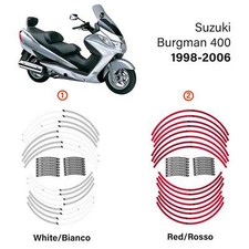 Kit strisce adesive cerchi scooter compatibili con Suzuki Burgman 400 1998-2006