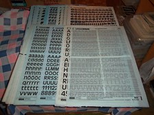 a. NOS Letraset Lettering 10 x 15 Fogli Varie Misure Font Uso Drop-Down Box