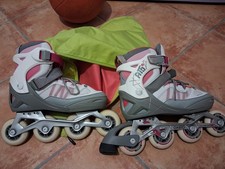 Roller Blade Oxelo Pattini In Fila Misura 38 / 41 Incluso Casco  E Porta Pattini