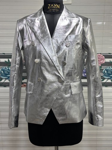 Blazer donna argento - , pelle