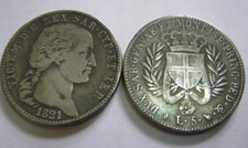 SARDEGNA MONETA  5 LIRE 1821 REGIONE SARDEGNA  ITALIE ITALY SARDINNIA CAGLIARI 