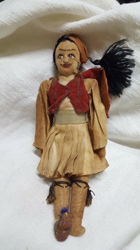 Antico bambolotto stoffa - , h