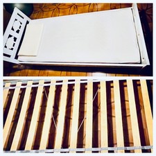 lettino Ikea 70x160 con doghe, materasso, copri materasso, spondine e cuscino