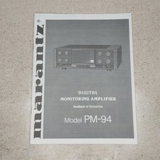 Amplificatore Monitoraggio Digitale Originale Marantz PM-94 Manuale Istruzioni