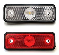 2x LED di Delimitazione Bianco E Rosso 12V 24V E9 per Trailer Rimorchio Caravan