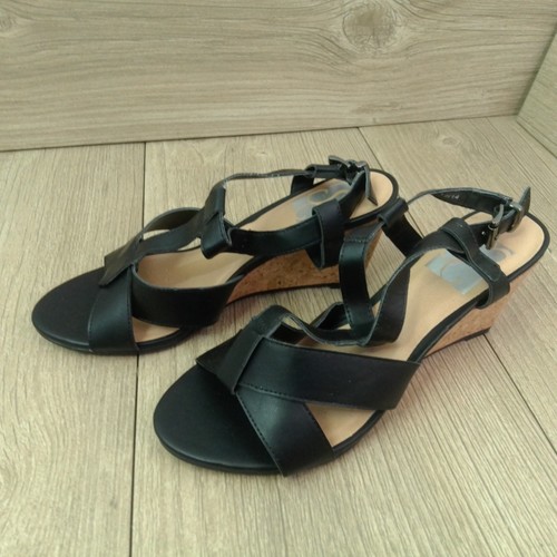 Sandali evans neri con zeppa - sandali,