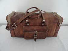 21 In Borsone Borsone Vintage Pelle Weekend Viaggio Bagaglio Borsone Borsone