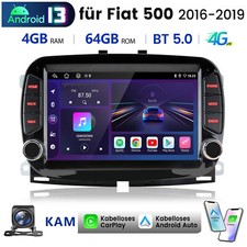 Autoradio Carplay per Fiat 500 16-2019 Android 13 GPS Navi WIFI SWC DAB+ BT+KAM