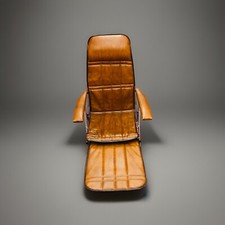 Sedia pieghevole camper vintage MAULE MARGA reclinabile pelle vegan poggiapiedi MCM