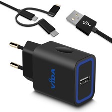 Veloce Rapido 12W 5V USB Caricatore Muro Caricabatterie Parete Con Cavo Ricarica