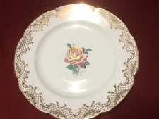 Piatto anni 50’ / 60’ BAVARIA porcellana, con decoro Oro e Rosa