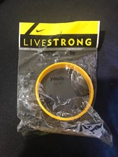 NIKE LIVESTRONG Live Strong Work Out Braccialetto Giallo Braccialetto Misura GIOVENTÙ NUOVO