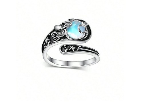 Anello cucchiaio polpo - , opale