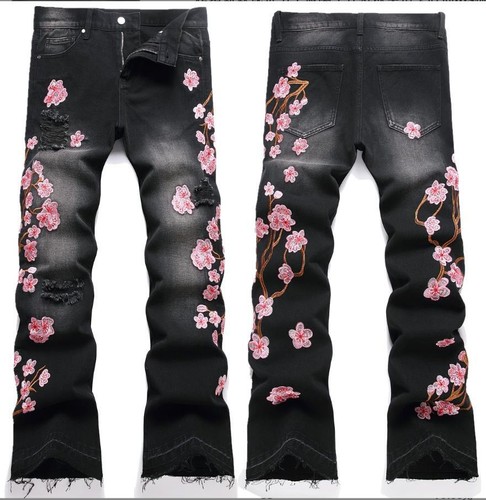 Jeans uomo denim nero gamba