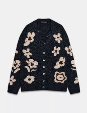 Cardigan Zara fiori oversize