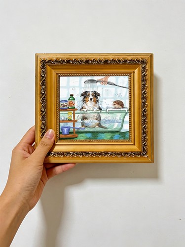 Bagno cane con - amico, riccio