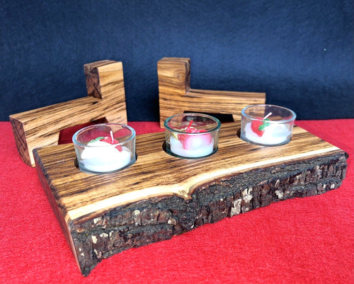 Porta candele legno - ,