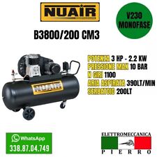 B3800/200 CM3 COMPRESSORE AD ARIA 200LT ABAC NUAIR CINGHIA MONOSTADIO V230 MONOF